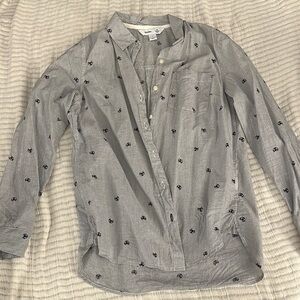 Old Navy Gray Long Sleeve Button Down Shirt